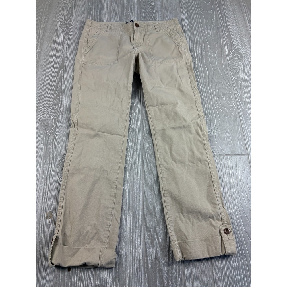 The North Face Tan Straight Leg Hiking Pants Womens Size 6 Casual Cotton Stretch